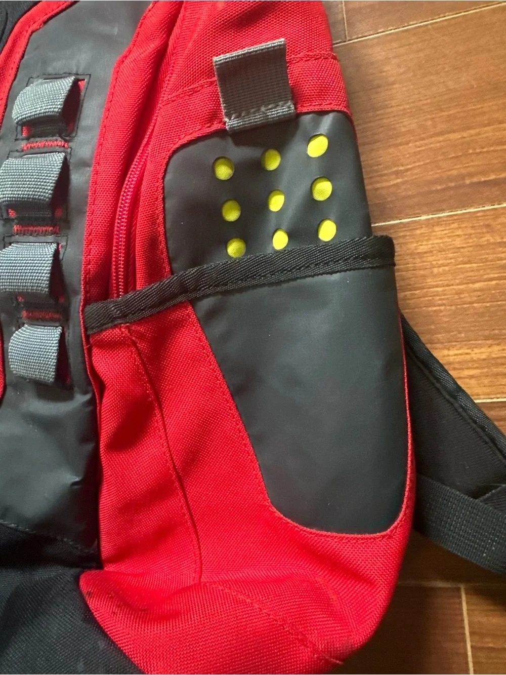 Vintage Y2K Oakley Technical Panel Backpack Red Black Yellow Icon Gorpcore